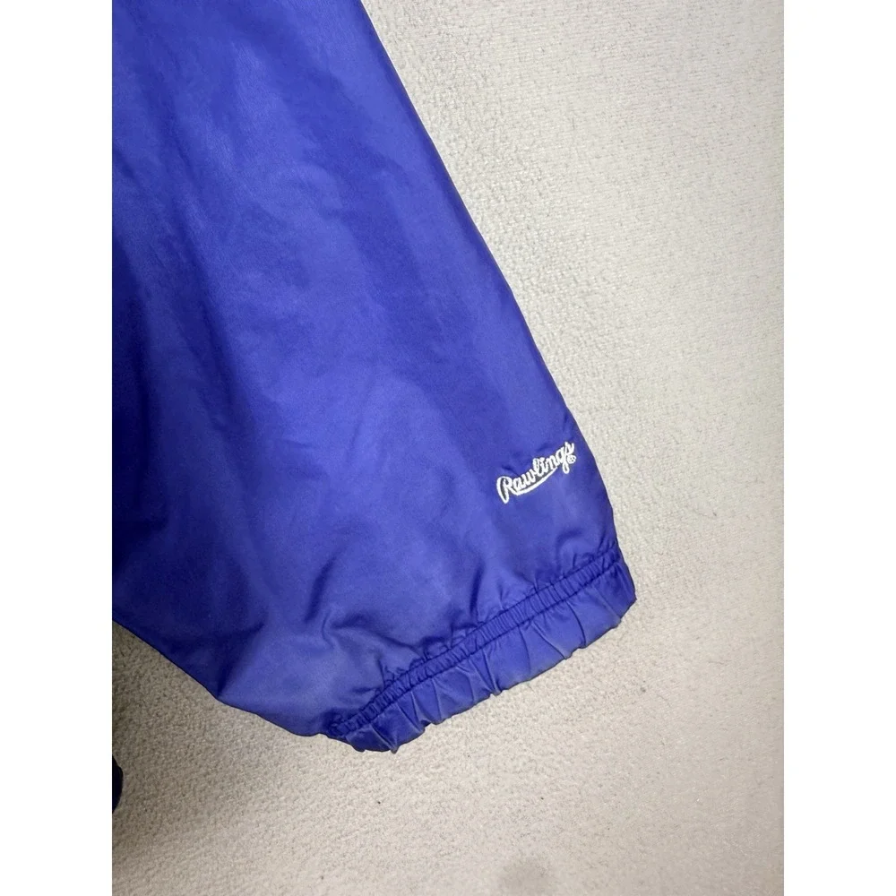 Vintage Rawlings Men's Sz XL Blue 100% Nylon Full Zip W/snaps Windbreaker Jacket